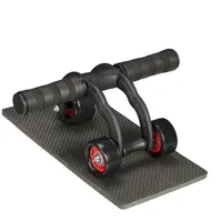 Relaxdays Bauchroller mit 3 Rädern, Bauchtrainer für Zuhause, Damen