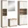WELLTIME Badmöbel-Set "Siena, 4 teilig, bestehend aus:", weiß (eiche sonoma hell nb, weiß hochglanz mdf tz), B:186cm H:191cm T:34cm, Holzwerkstoff, MDF, Kastenmöbel-Sets, Badmöbel-Set, Hochschrank, Waschbeckenunterschrank, Badspiegel, Hochschrank breit