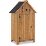 M MCombo Gartenschrank Holz Klein, Outdoor Gartenhaus Gerätehaus Wetterfest, für Balkon & Terrasse, 0733, 77×54×137cm (Natur)