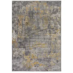 Kadima Design `Dee` Abstrakte Kunst-Teppiche in Premium-Qualität. Farbe: Gelb-Grau, 200x290 cm