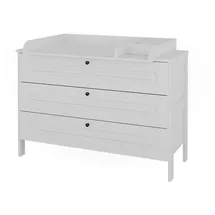 VitaliSpa Wickelkommode Ajaton Weiß, 133 x 98.4 mit 3 Schubladen