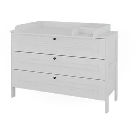 VitaliSpa Wickelkommode Ajaton Weiß, 133 x 98.4 mit 3 Schubladen