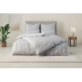 LeGer Home by Lena Gercke Bettwäsche "Linnea", grau (hellgrau), B/L: 135cm x 200cm, 1 Stk., 1 Stk., Renforcé, B/L: 40cm x 80cm, 2, Renforcé, Obermaterial: 100% Baumwolle, LEGER HOME BY LENA GERCKE, Bettwäsche, Bettwäsche, aus 100% Baumwolle, Streifendesign