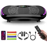 IERAKOR Vibrationsplatte Vibration Plate mit 200 Intensitätsstufen, 9 Trainingsprogrammen, Bluetooth und 4 Bändern, Rüttelplatte Sport für Zuhause bis 200 kg belastbar zur Lymphdrainage und Abnehmen