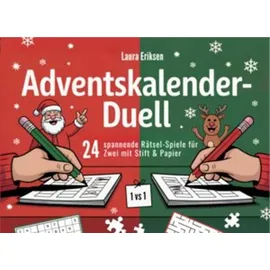 paperu verlag Adventskalender-Duell: 24 spannende Rätsel-Spiele für Zwei mit Stift & Papier Das perfekte Geschenk für die Vorweihnachtszeit