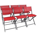 VCM Ambia Garden Gartenstuhl-Set, Rot, Textil, 79x45x46 cm klappbar, UV-beständig, regenabweisend, abwischbar, Gartenmöbel, Gartenstühle, Gartenklappstühle