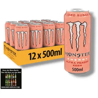 Neu 24x0,5l Monster Ultra Peachy Ken Energy Drink Energiegetränk