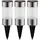 GLOBO Solarleuchte Edelstahl 6,3x23,5 cm 3er Set silber