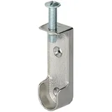 Gedotec Decken-Schrankrohrlager | 1 Stück Kleiderstangen-Halterung Metall | OVAL | Aufhängung für Schrankstangen & Garderobenstangen Chrom | MADE IN GERMANY |Schrankrohr-Halter mit Schraube M6 x 28mm