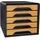 CEP Schubladenbox Smoove schwarz/Bambus 1071115301, DIN A4 mit 5 Schubladen, 1 St.