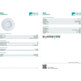 EGLO LED Einbauleuchte Kunststoff/Metall Ø7,8 cm 6W 3000K Warmweiß IP44