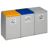 VAR Kunststoffcontainer 3-fach ohne Deckel 180 l
