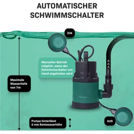 VONROC Tauchpumpe Schmutzwasserpumpe 400W - 8000l/h - Wasserpumpe Keller