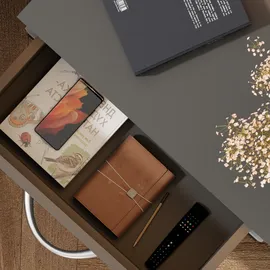 CASARIA Casaria® Nachttisch 2er Set mit Schubladen Boxspringbett Schlafzimmer Wohnzimmer Beistelltisch Nachtschrank Anthrazit