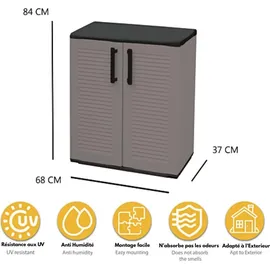Artplast Schuhschrank 68 x 84 x 37 cm Dunkelgrau / dunkelgrau