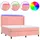 vidaXL Boxspringbett mit Matratze & LED Rosa 180x200 cm Samt