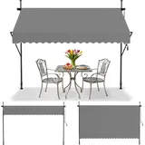 Klemmmarkise 250cm breit - Balkonmarkise Polyester mit PU-Beschichtung, Stahl...