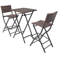 vidaXL Polyrattan Bistro Set 3-tlg. braun klappbar 42871