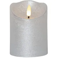Star Trading Flamme Rustic LED Kerze 10 cm silber