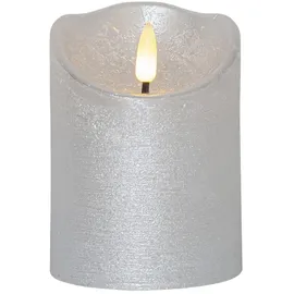 Star Trading Flamme Rustic LED Kerze 10 cm silber