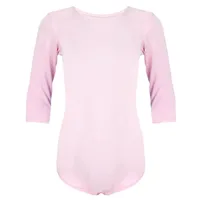 Aquarti Mädchen Body 3/4 Arm Ballett Trikot, Farbe: Rosa,