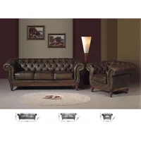 Salottini Chesterfield Ledergarnitur Leder 3/2/1 London Polstergarnitur UVP*6990