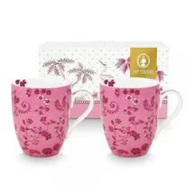Pip Studio Jolie Flowers Becher 0,35 l Rosa 2 St.