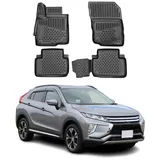 Omac Gummimatten Fußmatten kompatibel mit Mitsubishi Eclipse Cross 2017-2024 TPE Schwarz 4X
