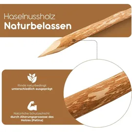 BooGardi Staketenzaun 6 cm x 120 cm Haselnuss