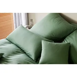 ELEGANTE Bettwäsche Cord gestreift Pistazie 155 x 220 cm + 80 x 80 cm