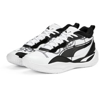 Puma Unisex Adults' Sport Shoes PLAYMAKER PRO COURTSIDE Basketball Shoe, PUMA WHITE-PUMA BLACK, 42