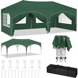 Woltu Pavillon, mit 6 Seitenteilen, 3x6 m, mit 6 Seitenwänden, höhenverstellbar grün