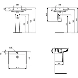 Ideal Standard Connect Air Cube Waschtisch 60 x 46 cm (E029801)