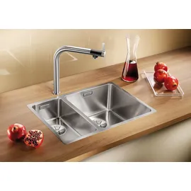 Blanco Andano 340/180-IF links Edelstahl Seidenglanz + Handbetätigung + InFino