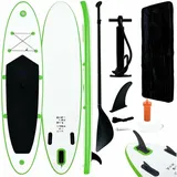 vidaXL SUP Board Set Aufblasbar 14'27" grün/weiß