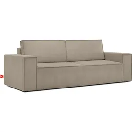 Konsimo Napi Sofa 3 Sitzer, Mit Schlaffunktion, in Pet Friendly Cord-stoff, Beige, - Konsimo®