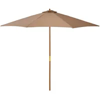 Outsunny Sonnenschirm Braun, Naturmaterialien, Kunststoff, Holz, 300x300 cm -