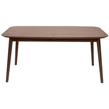 miliboo Erweiterbarer Tisch mit integrierten Verlängerungen rechteckig aus dunkelbraunem Holz B160-210 cm ANK