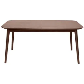 miliboo Erweiterbarer Tisch mit integrierten Verlängerungen rechteckig aus dunkelbraunem Holz B160-210 cm ANK