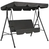 Outsunny Hollywoodschaukel Schwarz 3-Sitzer