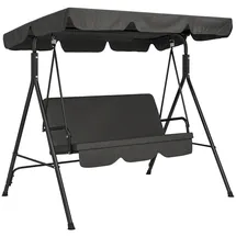 Outsunny Hollywoodschaukel Schwarz 3-Sitzer