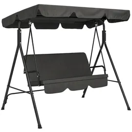 Outsunny Hollywoodschaukel Schwarz 3-Sitzer
