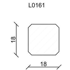 FN Neuhofer Eckenstäbchen 18 x 18 x 60 mm L0161L RAL9010 Fichte/Kiefer