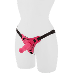 Strap-On mit Schraubgewinde aus Silikon, 12,7 cm, pink | schwarz