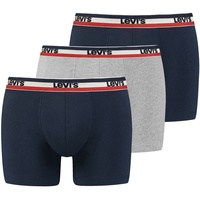 Levi's Herren Boxer-Shorts im Pack - Sportswear Logo Boxer Brief, Vorteilspack, Cotton Stretch Marine/Grau XL