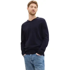 Tom Tailor 1038427 Basic Knit Pullover Mit V-ausschnitt Knitted Navy Melange M