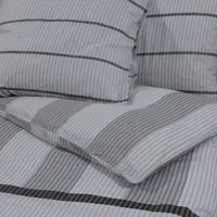 VidaXL Bettwäsche-Set Grau 220x240 cm Baumwolle