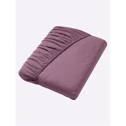 Betttuch ESTELLA Gr. 2, lila (aubergine), B:140-160cm L:200cm, Mako-Jersey, 100% Baumwolle, Laken