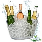 Relaxdays Getränkekühler, Transparent, Kunststoff, 25,5 cm, Essen & Trinken, Barausstattung