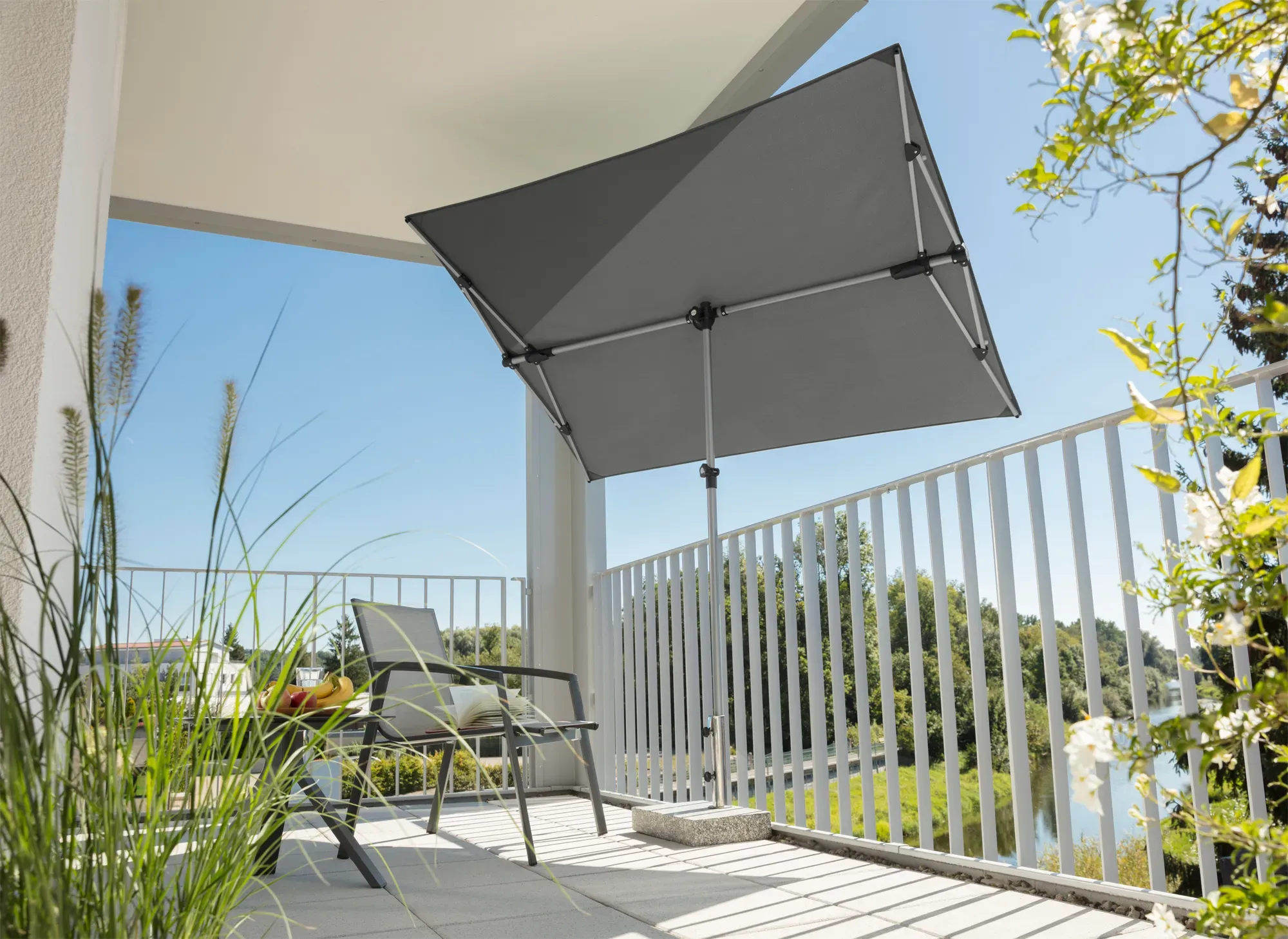 Schneider Schirme Novara Balkonschirm 190 x 140 cm anthrazit